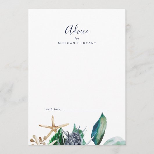 Carte Conseil Nautique moderne | Mariage verdoyant (Devant)