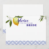 Carte Conseil Navy Blue & Lemons Conseils pour la future mariée (Devant / Derrière)