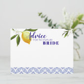 Carte Conseil Navy Blue & Lemons Conseils pour la future mariée (Debout devant)