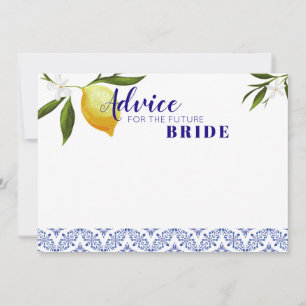 Carte Conseil Navy Blue & Lemons Conseils pour la future mariée