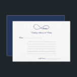 Carte Conseil Navy Blue Love Wedding Wishes & Advice Cards<br><div class="desc">Simple,  elegant and classic Navy Blue Love Infinity Wedding Wishes & Advice Cards.  Great for weddings,  bridal showers,  wedding rehearsal dinners and wedding anniversaries.  Customize the text to fit your party celebration needs.</div>