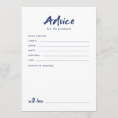 Carte Conseil Navy Simple Modern Brush Script Graduation (Devant)