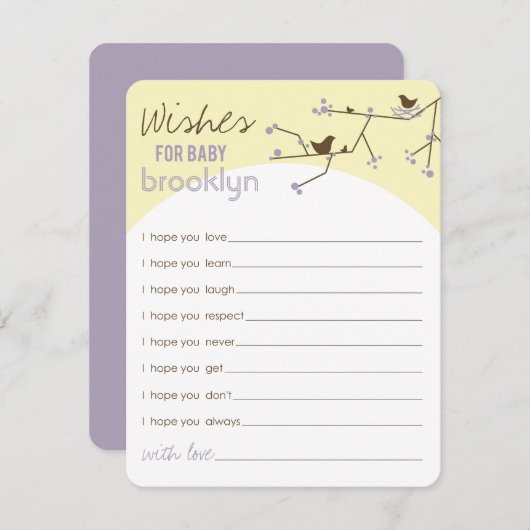 Carte Conseil Nesting Bird Family Wings for Baby Game Card (Devant / Derrière)