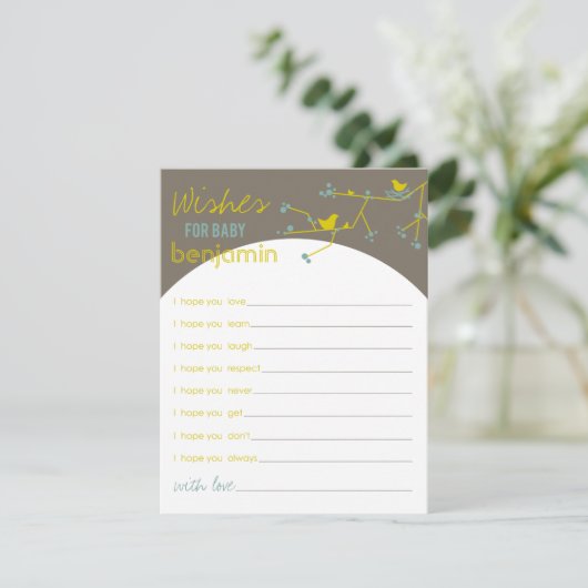 Carte Conseil Nesting Bird Family Wings for Baby Game Card (Debout devant)