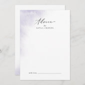 Carte Conseil Nettoyage aquarelle | Mariage violet (Devant / Derrière)