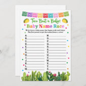 Carte Conseil Nom bébé Race Jeu Taco Baby shower (Devant / Derrière)