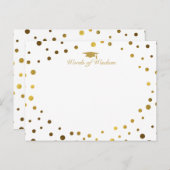 Carte Conseil notes d'avis de sagesse pour diplômé (Devant / Derrière)