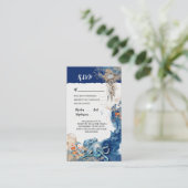 Carte Conseil Octopus marine oranges mariage plage RSVP (Debout devant)