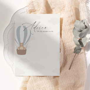 Carte Conseil On Peut Attendre   Baby Boy Blue Balloon Douche