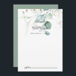Carte Conseil Or Eucalyptus Calligraphie Mariage bien souhaits<br><div class="desc">Ce mariage de calligraphie d'eucalyptus doré, la carte de conseil de voeux est parfaite pour un mariage rustique. Ce design artistique présente une aquarelle dessinée à la main, de l'or et du feuillage vert, une beauté naturelle inspirante. Ces cartes sont parfaites pour un mariage, une douche nuptiale, un baby shower,...</div>