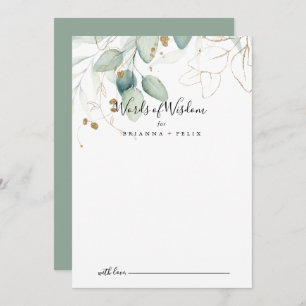 Carte Conseil Or Eucalyptus Mariage Paroles de sagesse
