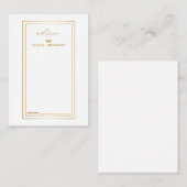 Carte Conseil Or moderne et Mariage blanc (Devant / Derrière)