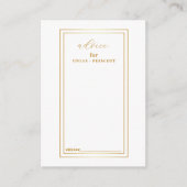 Carte Conseil Or moderne et Mariage blanc (Devant)