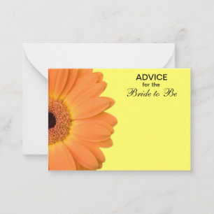 Carte Conseil Orange & Jaune Gerber Daisy Conseils pour la marié