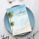 Carte Conseil Palm Tree Plage tropicale Destination Mariage<br><div class="desc">Ces cartes de conseils élégantes et aquarelles vous apporteront un merveilleux complément à vos douches nuptiales ! Customisez facilement le texte en cliquant sur l'option "personnaliser".</div>