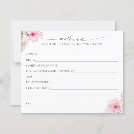 Carte conseil Pampas Grass et Fleurs Tropicales Ro (Devant)