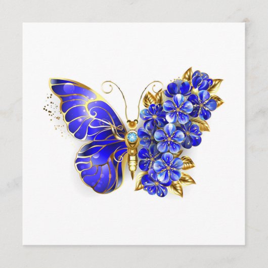 Carte Conseil Papillon Saphir Fleur (Devant)