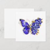 Carte Conseil Papillon Saphir Fleur (Devant / Derrière)