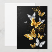 Carte Conseil Papillons blancs et dorés (Devant / Derrière)