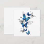 Carte Conseil Papillons volants bleus Morpho (Devant / Derrière)