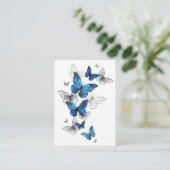 Carte Conseil Papillons volants bleus Morpho (Debout devant)
