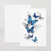 Carte Conseil Papillons volants bleus Morpho (Devant / Derrière)