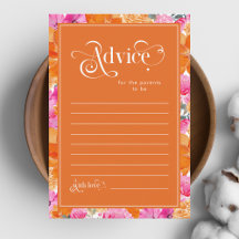 Parents de Baby shower Floral rose et orange