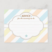 Carte Conseil Pastel Stripe Baby shower Conseils pour maman (Dos)