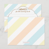 Carte Conseil Pastel Stripe Baby shower Conseils pour maman (Devant / Derrière)