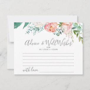 Carte Conseil Peonies romantiques Conseils et souhaits bien