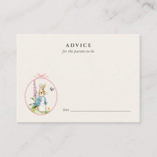 Carte Conseil Peter lapin vintage Conseils pour la petite fille (Devant)