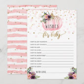 Carte Conseil Petit Baby shower Citrouille Pour Bébé (Devant / Derrière)