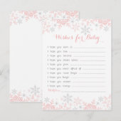 Carte Conseil Petit Baby shower de Flocon de Neige Voeux pour bé (Devant / Derrière)