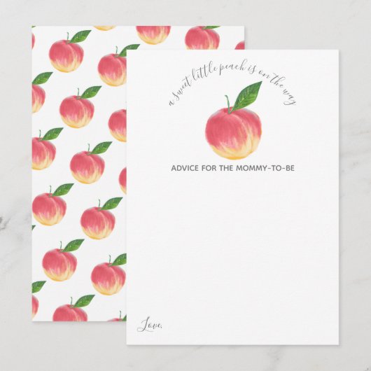 Carte Conseil Petit Baby shower doux (Devant / Derrière)