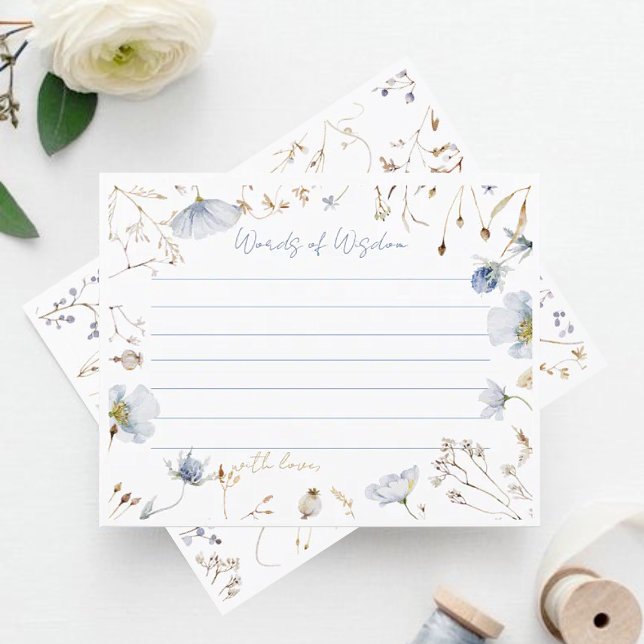 Carte conseil petit Baby shower Fleur sauvage (Créateur téléchargé)