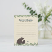 Carte Conseil Petit Ours Baby shower rustique (Debout devant)