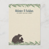 Carte Conseil Petit Ours Baby shower rustique (Devant)