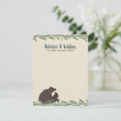 Carte Conseil Petit Ours Baby shower rustique (Debout devant)