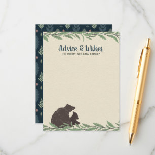 Carte Conseil Petit Ours Baby shower rustique