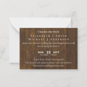 Carte Conseil PHOTO Changement de date Report incl ENVL.