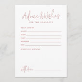 Carte Conseil Pink Simple Modern Script Graduate advice & wishes (Devant)