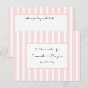 Carte Conseil Pink Stripes Baby shower Conseils, prières
