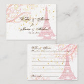 Carte Conseil PixDezines TOUR EIFFEL ROSE+SOUHAITS+CONSEIL (Devant / Derrière)