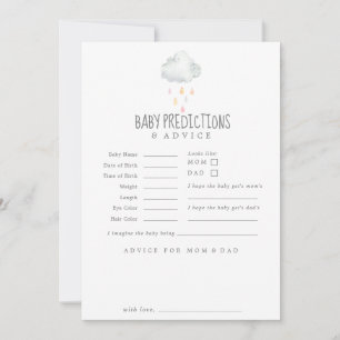 Carte Conseil Pluie Cloud Girl Baby Predictions & Conseils Card