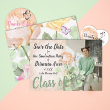 Poche Dusty, Green Vintage Graduation Date de sauv