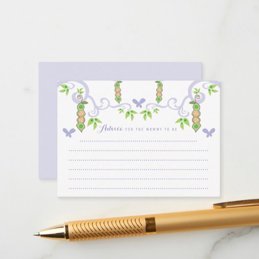 Carte Conseil Pois Dans Un Pod Garçon Et Fille Jumeaux Baby show (Devant/Arrière en situation)