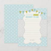 Carte conseil pois et Baby shower Chevron (Devant / Derrière)