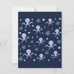 Carte Conseil Poulpe sous la mer motif pour enfants