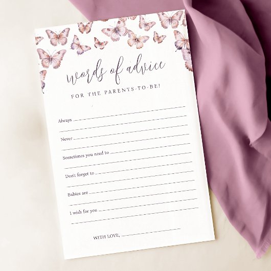 Carte conseil pour bébé mignonne violet et rose pa