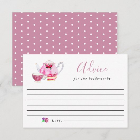 Carte Conseil pour la mariée à devenir mariée du Tea Par (Devant / Derrière)